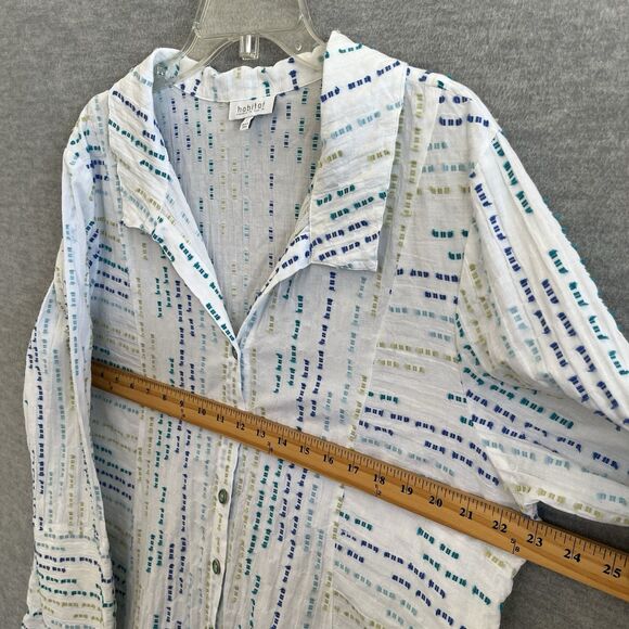 Habitat Lagenlook Tunic Top Large Artsy Art To Wear Textured Clipped Dobby Weave - Picture 7 of 12